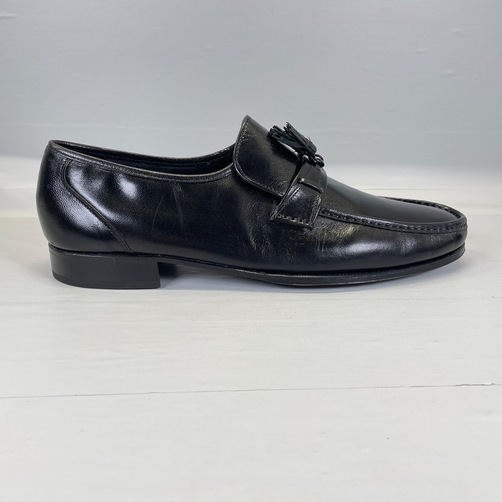 Florsheim Como Tassel Loafers Mens Size 13 B Black Leather Slip On Moc Toe Shoes